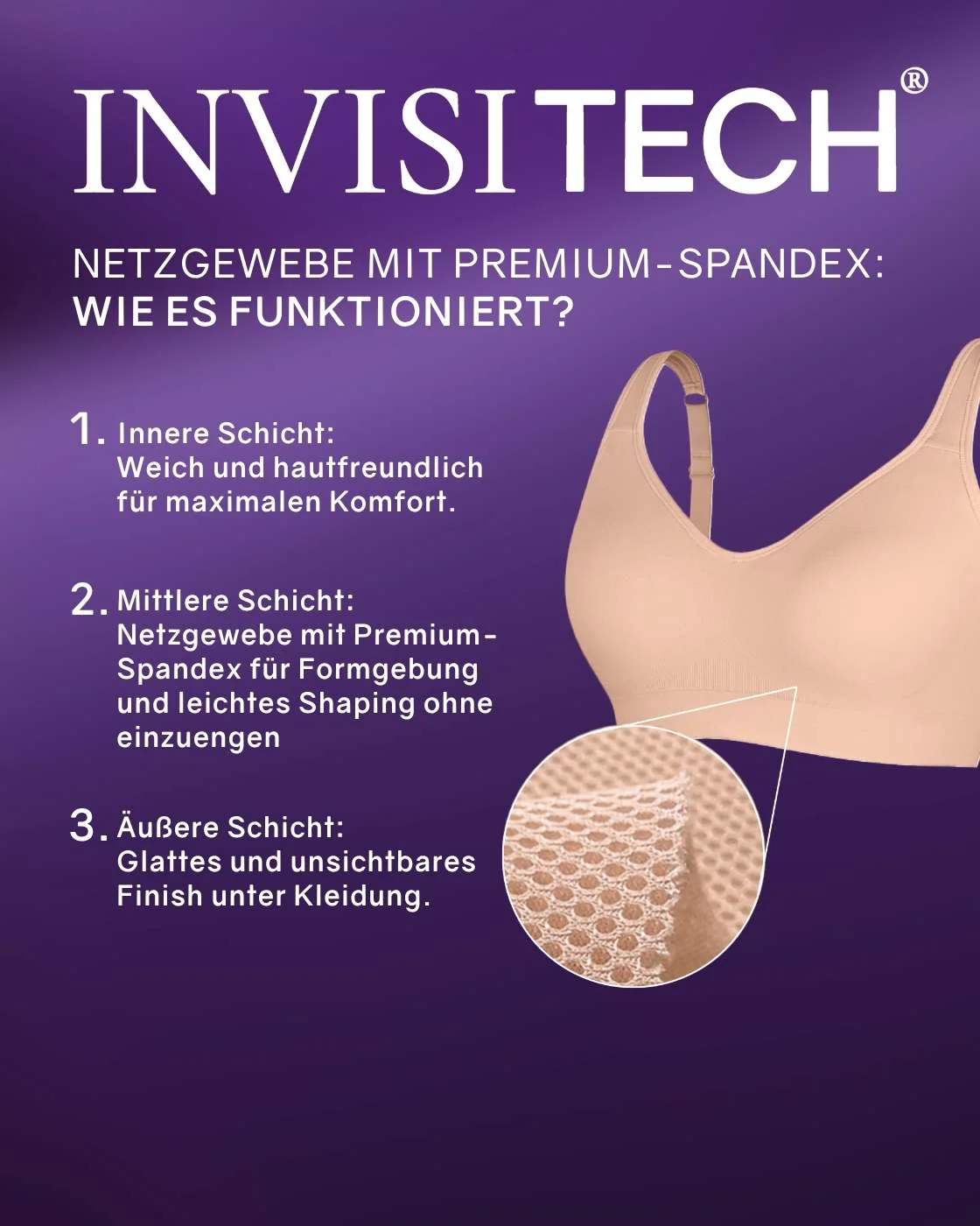 InvisiBra "Soft" 2.0 - Bügelloser BH mit breiten Komfort-Trägern - 3er Set - Image 10