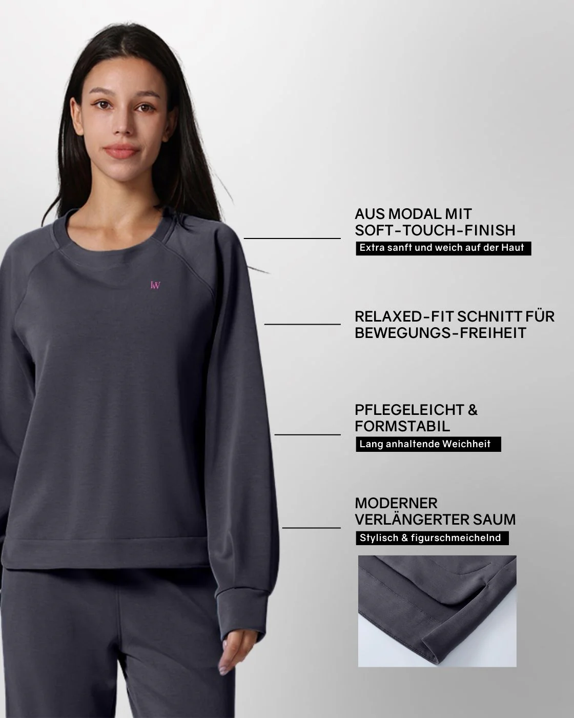 Loungewear - Langarmshirt mit High-Low-Schnitt - Image 18