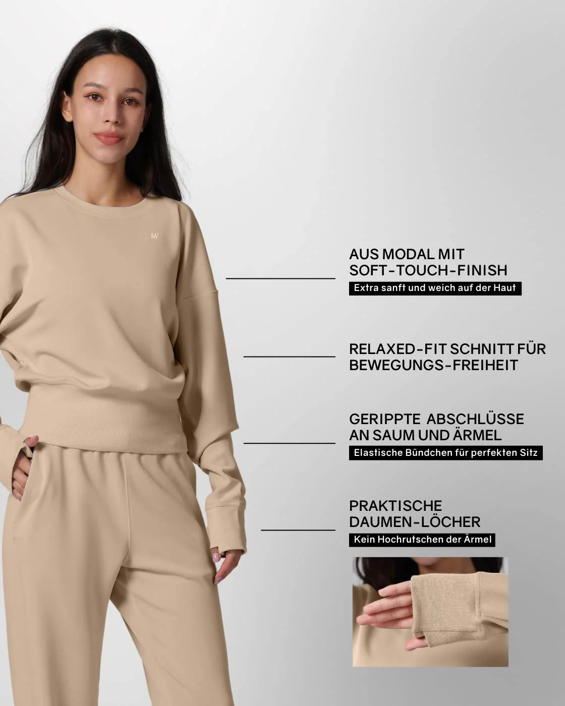 Loungewear - Langarmshirt mit Rippbündchen - Image 6