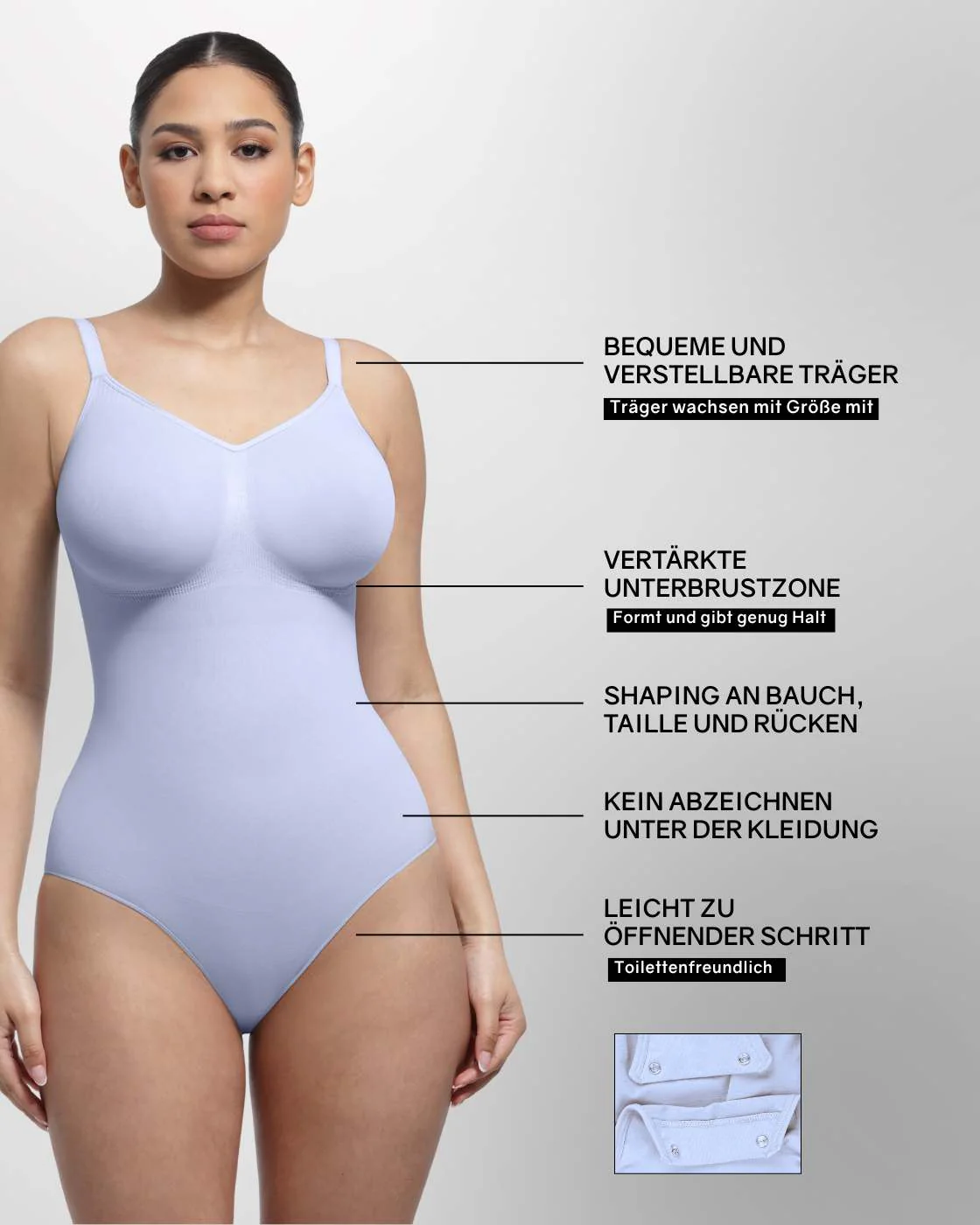 PREMIUM Body mit Panty und breiteren Trägern - Image 47