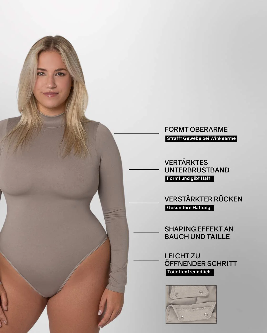 PREMIUM InvisiShape | Eco 🌱 Shaping Body mit langen Armen & Rollkragen - Image 6