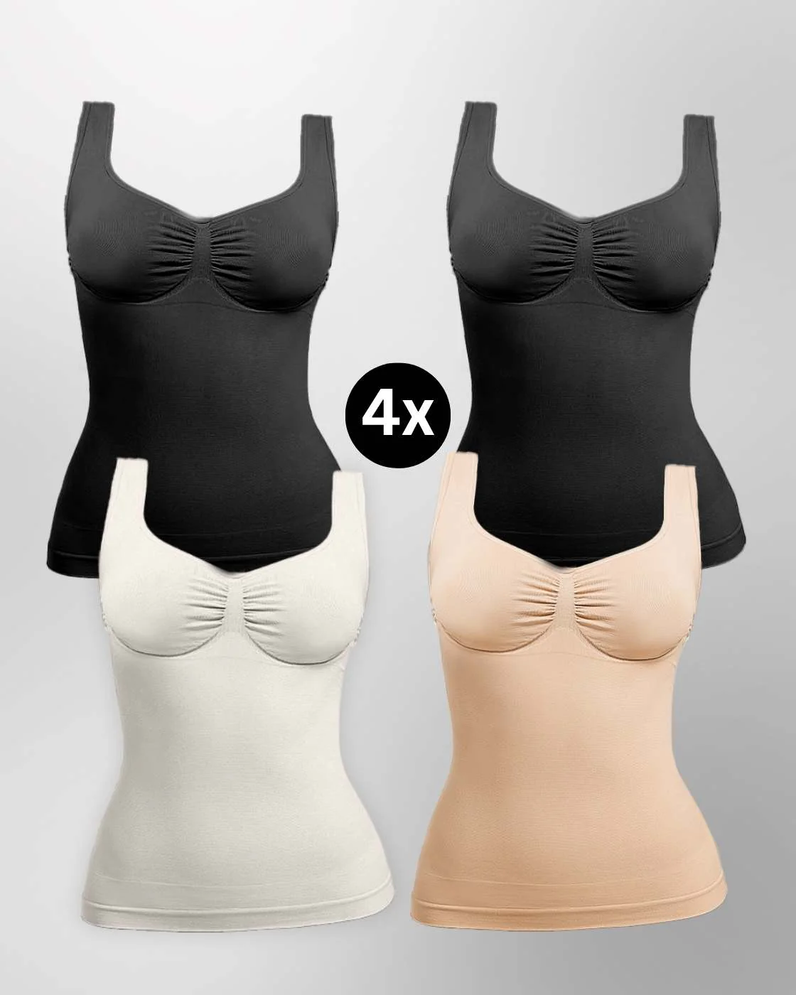 PREMIUM InvisiShape - Shaping Top mit Raffung - 4er Set - Image 16