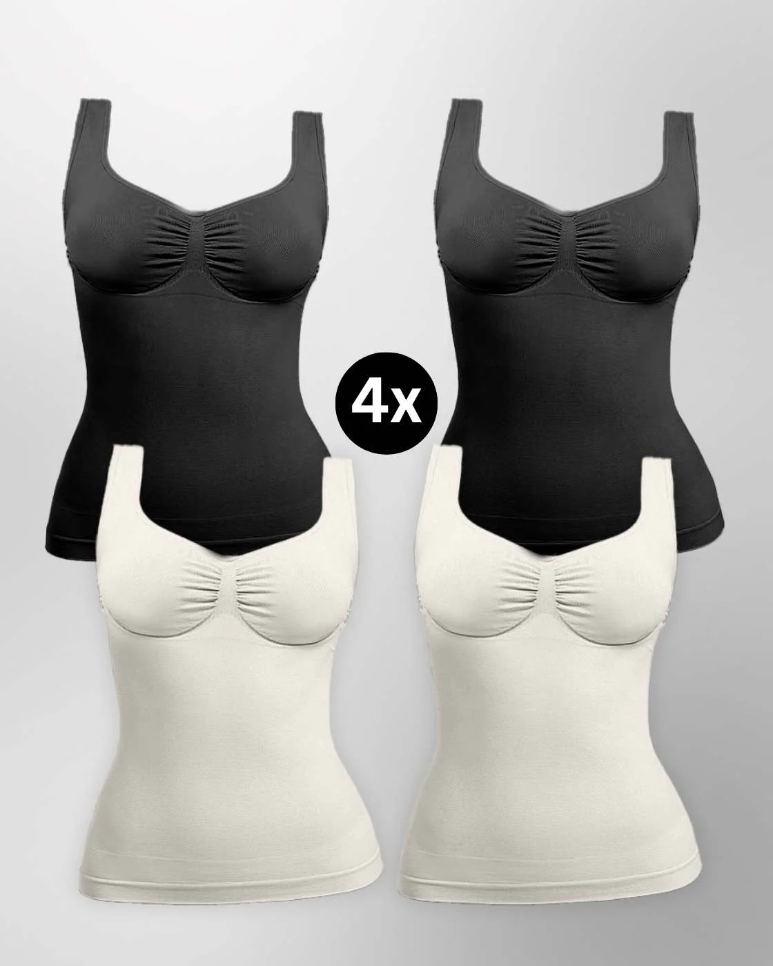 PREMIUM InvisiShape - Shaping Top mit Raffung - 4er Set - Image 17