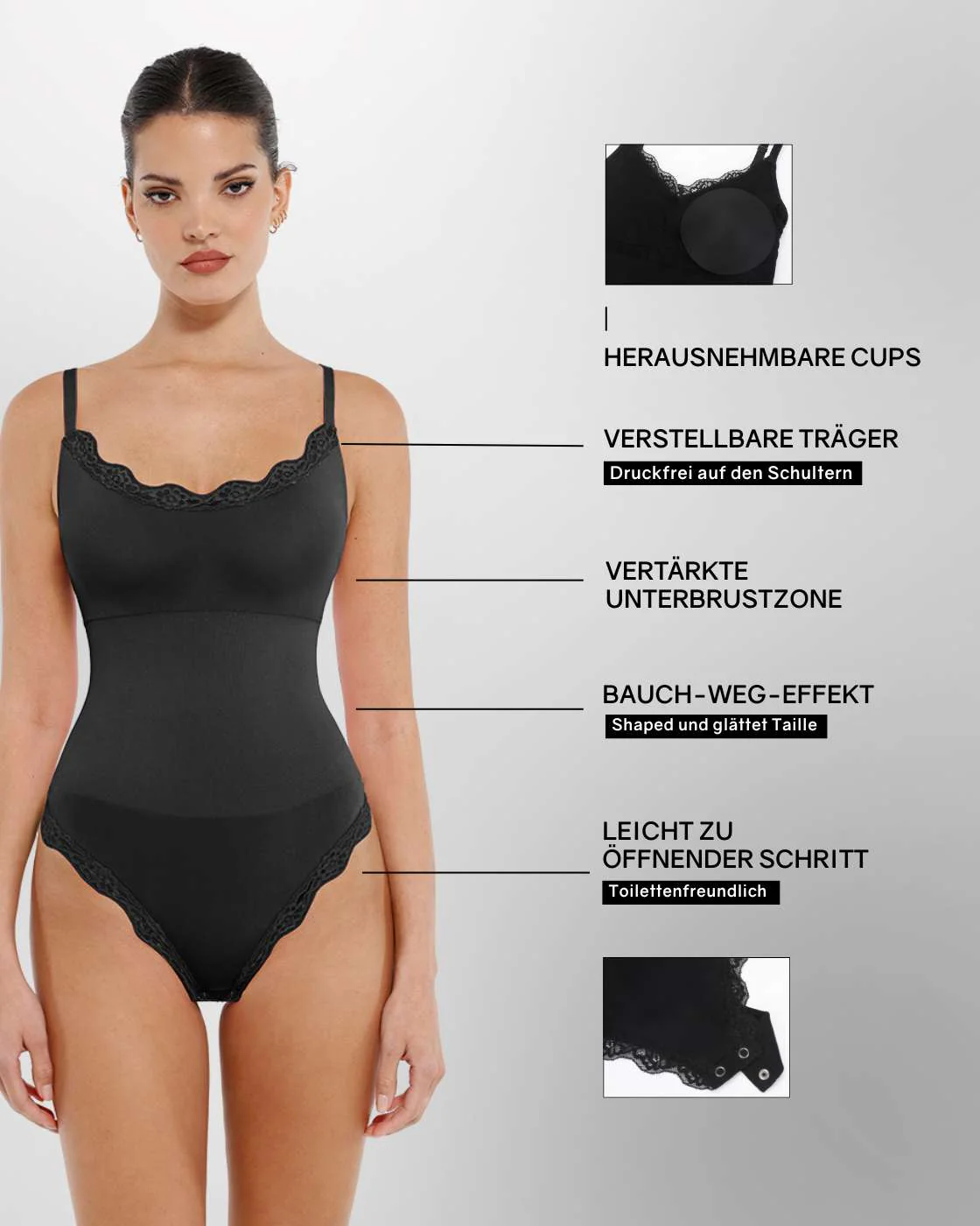 PREMIUM Shaping Body mit Tanga und Spitzendetails - Muttertag 2026 - Image 20