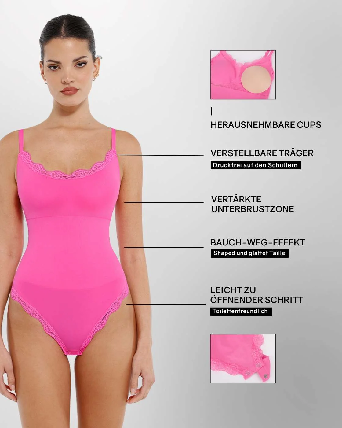 PREMIUM Shaping Body mit Tanga und Spitzendetails - Muttertag 2026 - Image 48