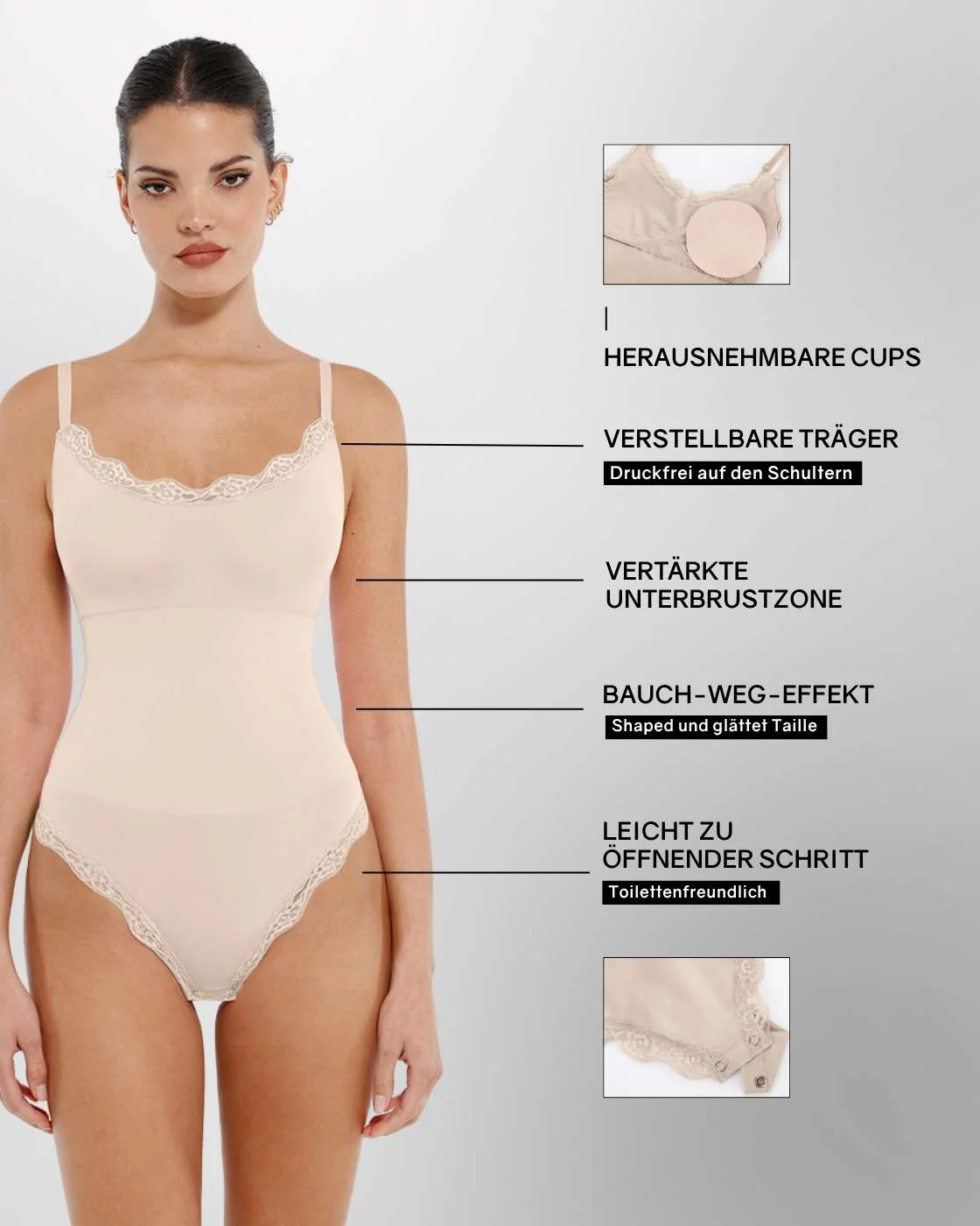 PREMIUM Shaping Body mit Tanga und Spitzendetails - Muttertag 2026 - Image 6