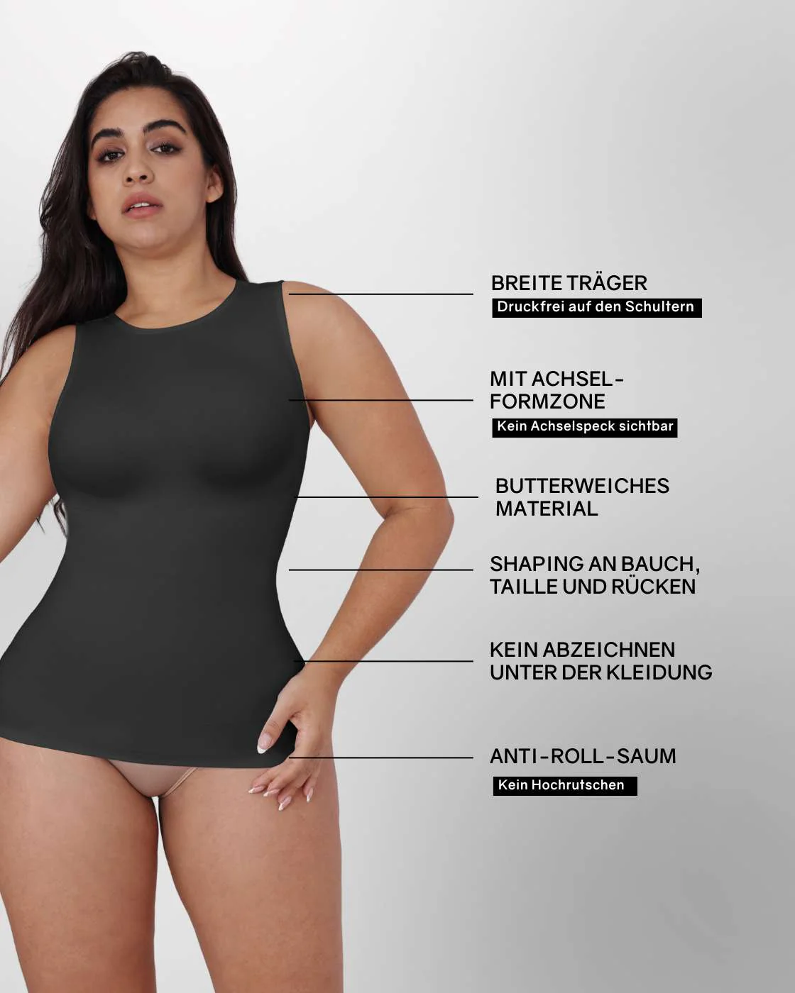 Shaping Top mit breiten Trägern hochgeschlossen - Image 32