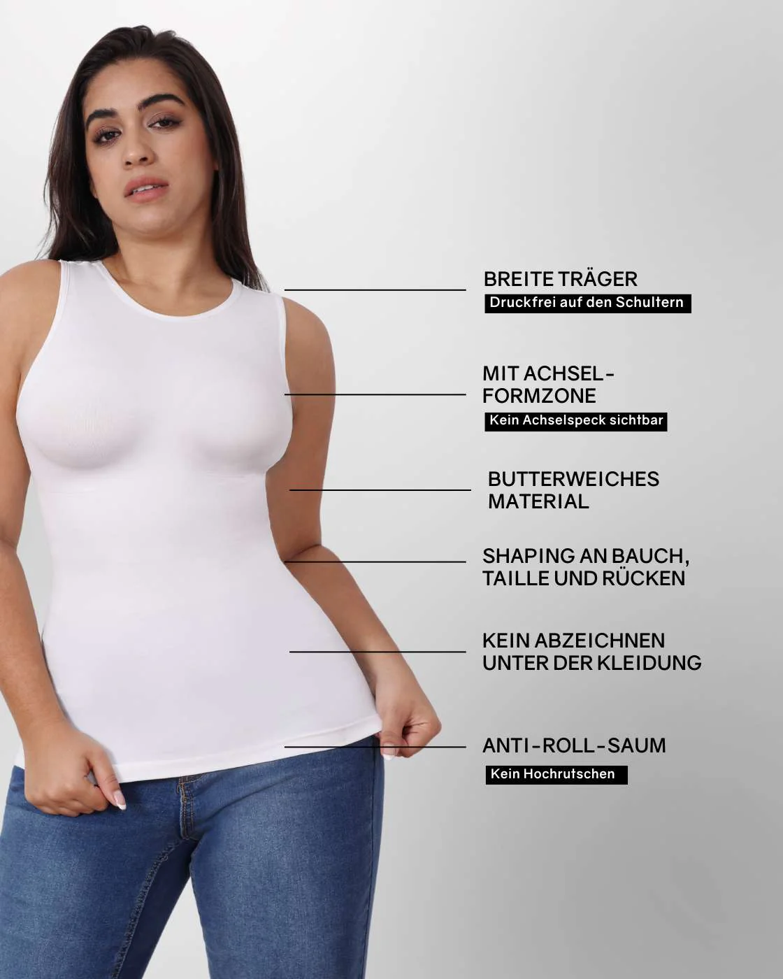 Shaping Top mit breiten Trägern hochgeschlossen - Image 6